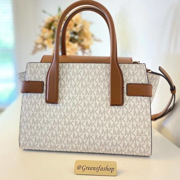 Michael Kors Purse Carmen Medium Flap Satchel shoulder bag vanilla - Picture 5 of 11